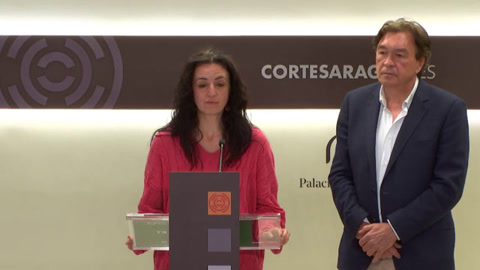Rueda de prensa de las AA. PP. de Aragón-Teruel Existe e Izquierda Unida de Aragón (G. P. Mixto)