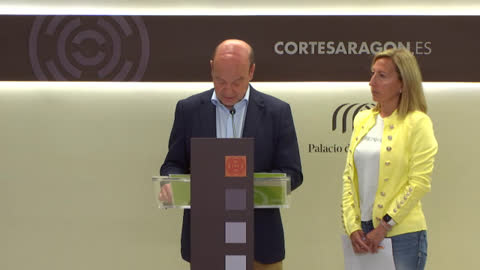 Rueda de prensa conjunta de los GG. PP. Popular y Vox en Aragón